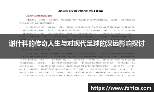 谢什科的传奇人生与对现代足球的深远影响探讨