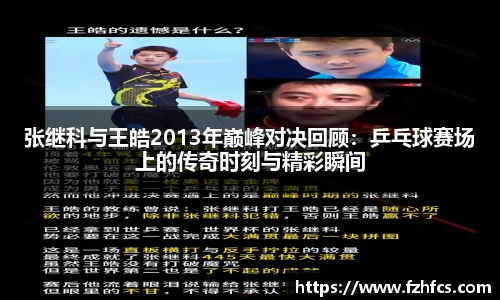 张继科与王皓2013年巅峰对决回顾：乒乓球赛场上的传奇时刻与精彩瞬间