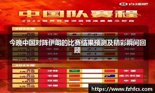今晚中国对阵伊朗的比赛结果预测及精彩瞬间回顾